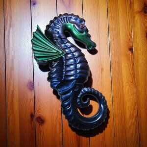 NEW Handmade Green, Blue, & Purple Seahorse Wall Sculpture
